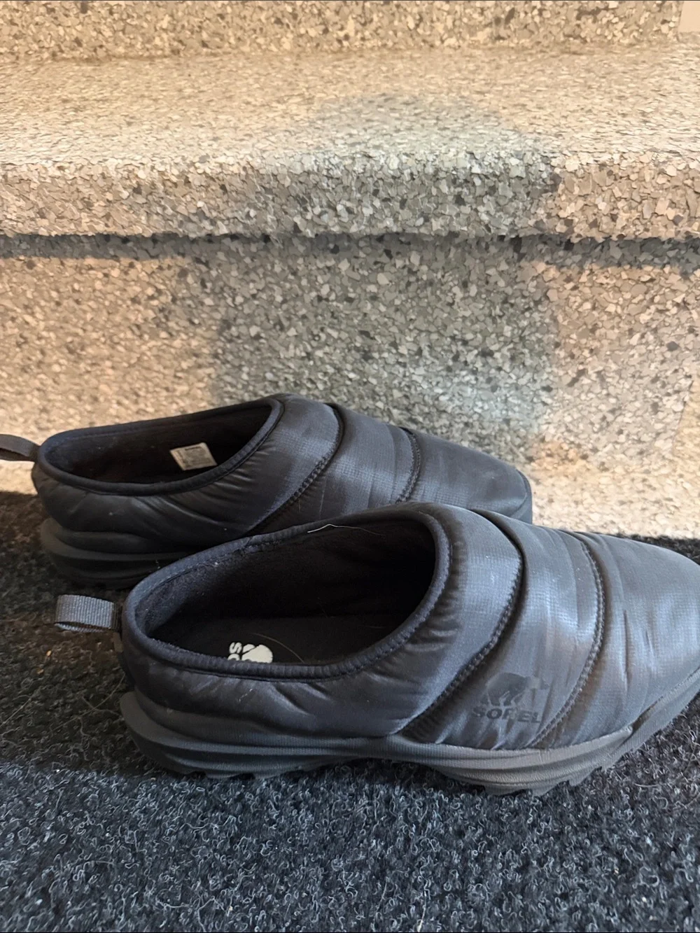 Sorel Men's Black Quilted Slip-On Comfort Shoes